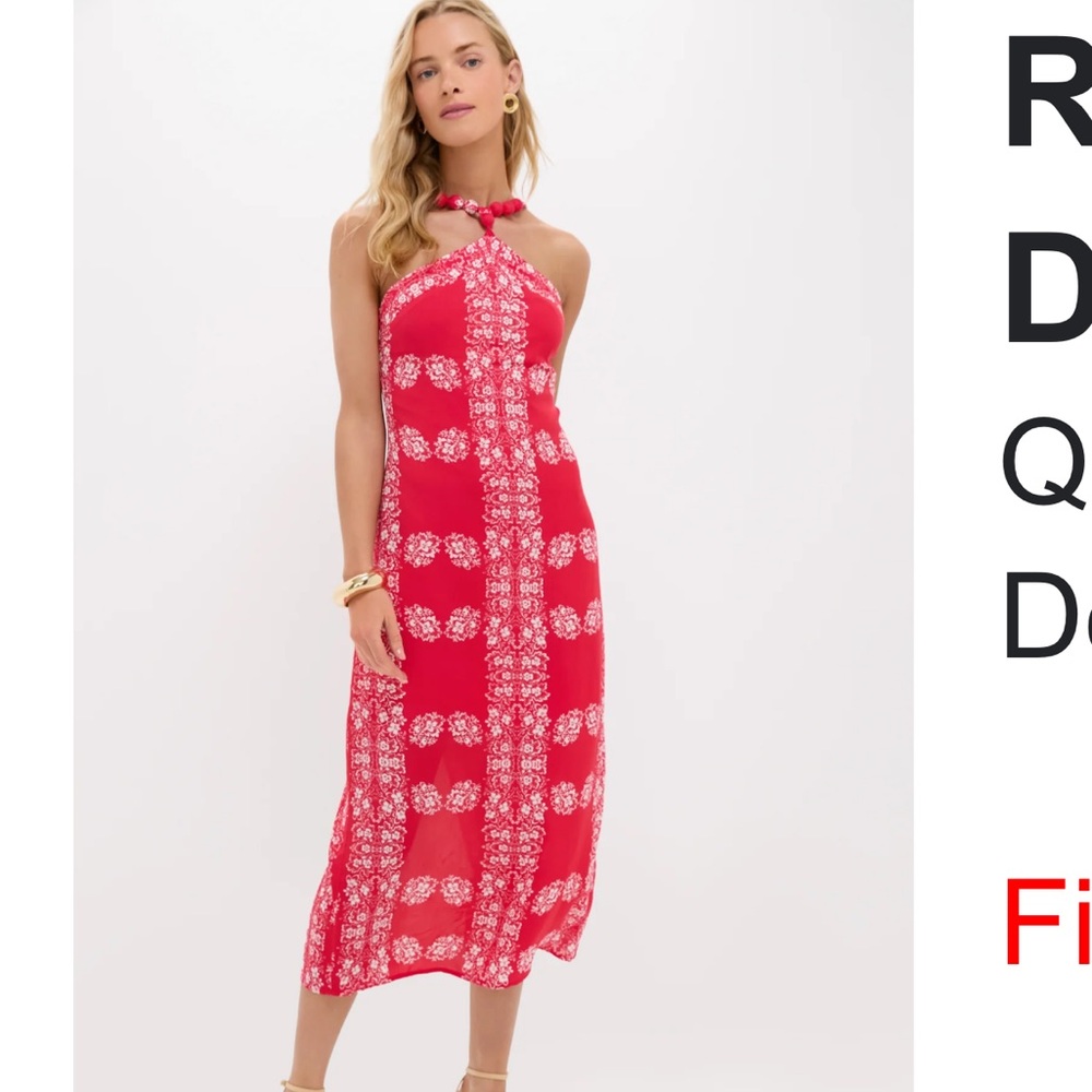 Floral Halter Neck Red Dress Tuckernuck